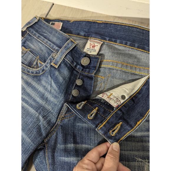 *Rare*True Religion Men's Distressed Geno Slim Fit Straight Jeans , 28x33 - Picture 8 of 13